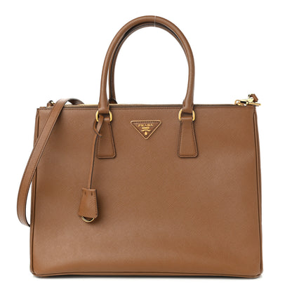 Prada Saffiano Lux Large Galleria Double Zip Tote Caramel 1 of 8