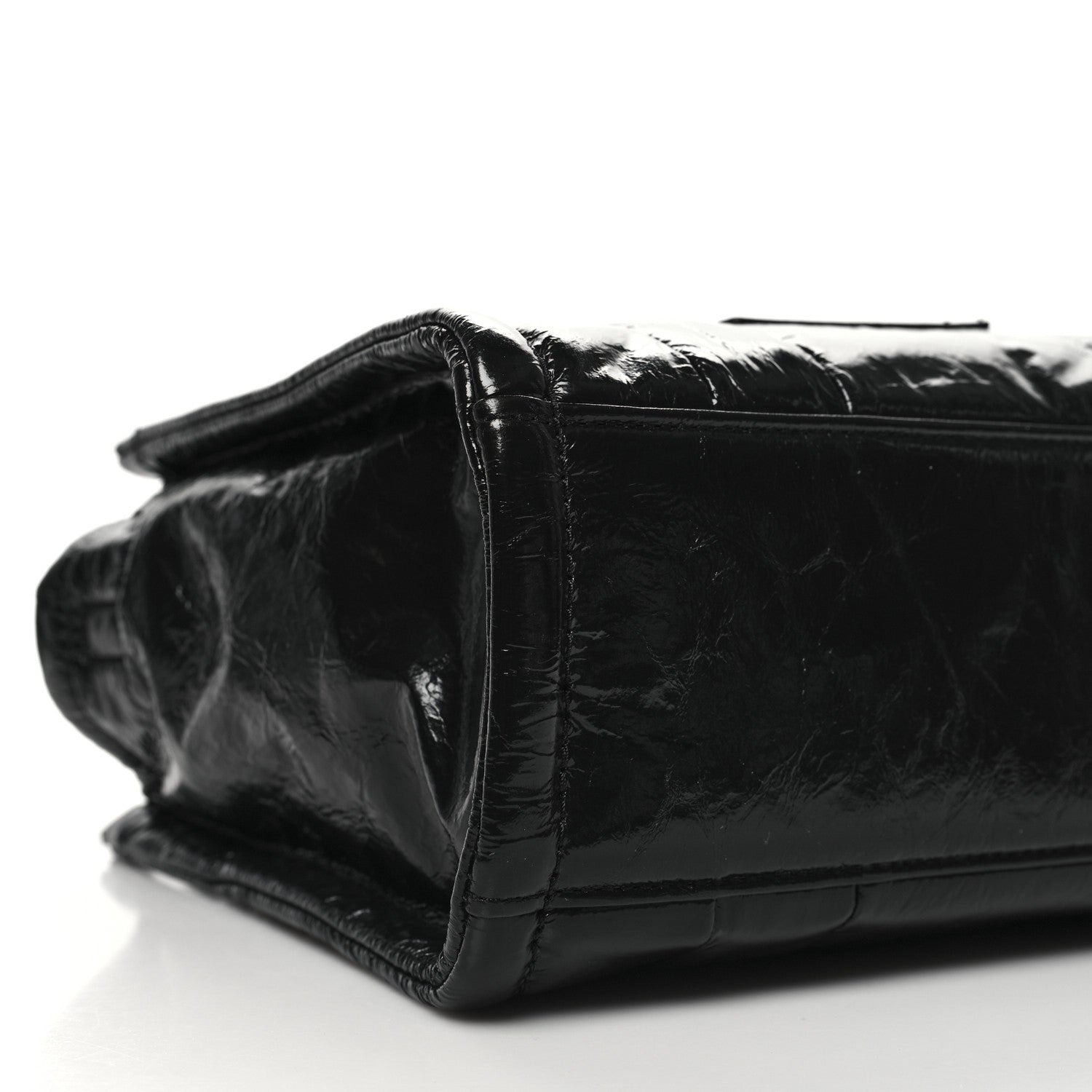 Marc Jacobs Shiny Crinkled Calfskin Small The Tote Bag Black 8 of 9