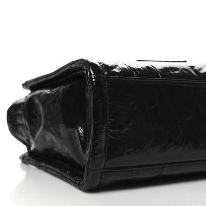 Marc Jacobs Shiny Crinkled Calfskin Small The Tote Bag Black 8 of 9