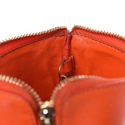 Celine Lambskin Bi-Color Solo Coin Red Orange 9 of 10