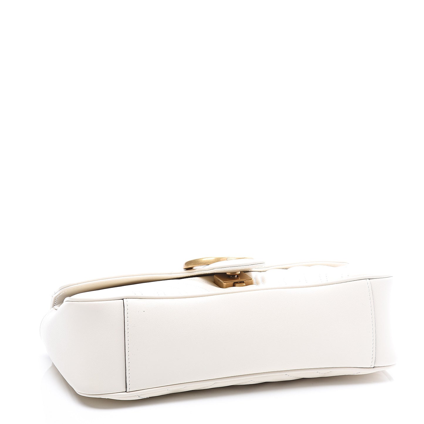 Calfskin Matelasse Small GG Marmont Shoulder Bag White