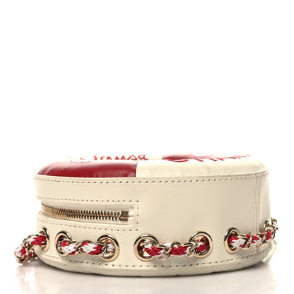 Chanel Lambskin Coco Lifesaver Round Bag Red White 4 of 13