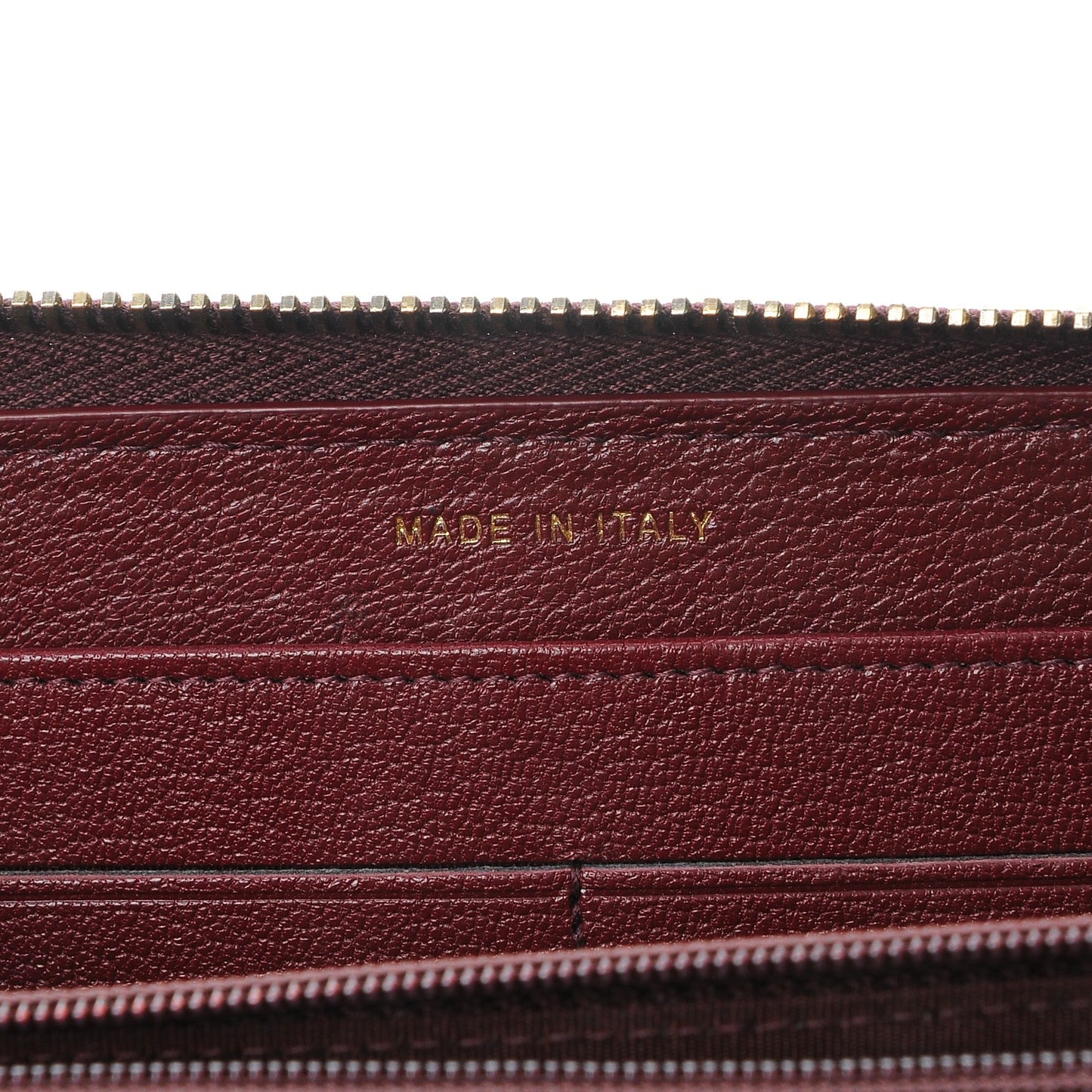 Patent Quilted Zip Around Wallet Burgundy