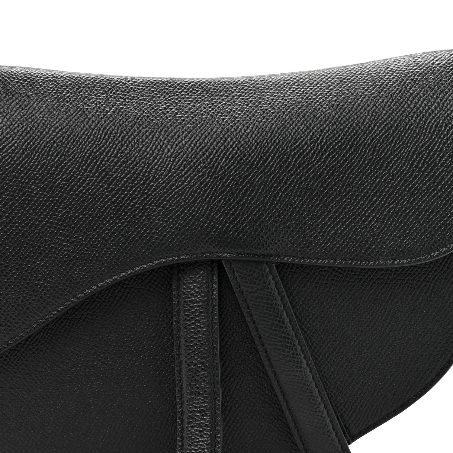 Christian Dior Grained Calfskin Saddle Bag Black 8 of 10