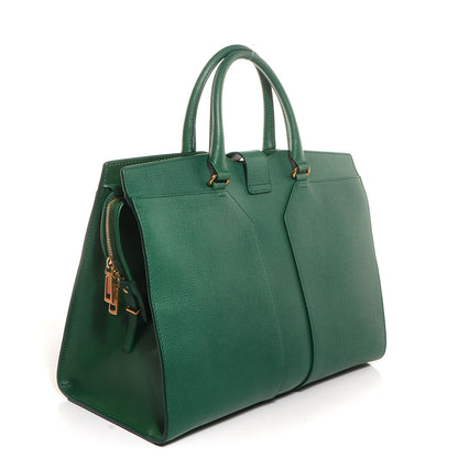 Saint Laurent Textured Leather Large Cabas ChYc Dark Green 2 of 8