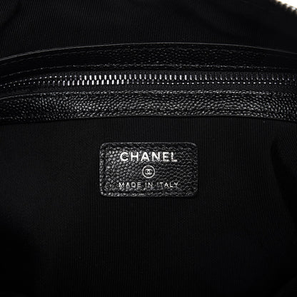 Chanel Metallic Caviar Quilted Medium Cosmetic Case Black 6 of 9