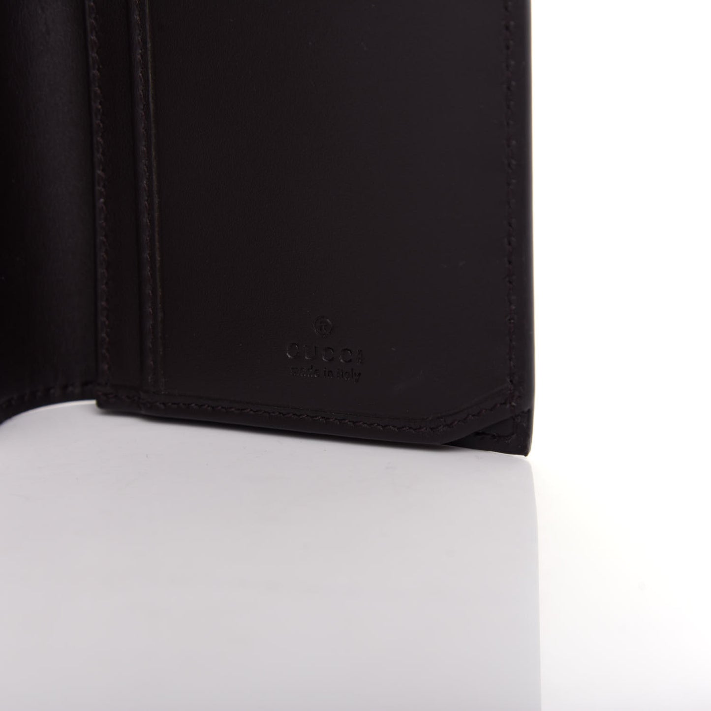 GG Supreme Monogram Selleria Calfskin Web New Web Long Wallet Beige Ebony Cocoa