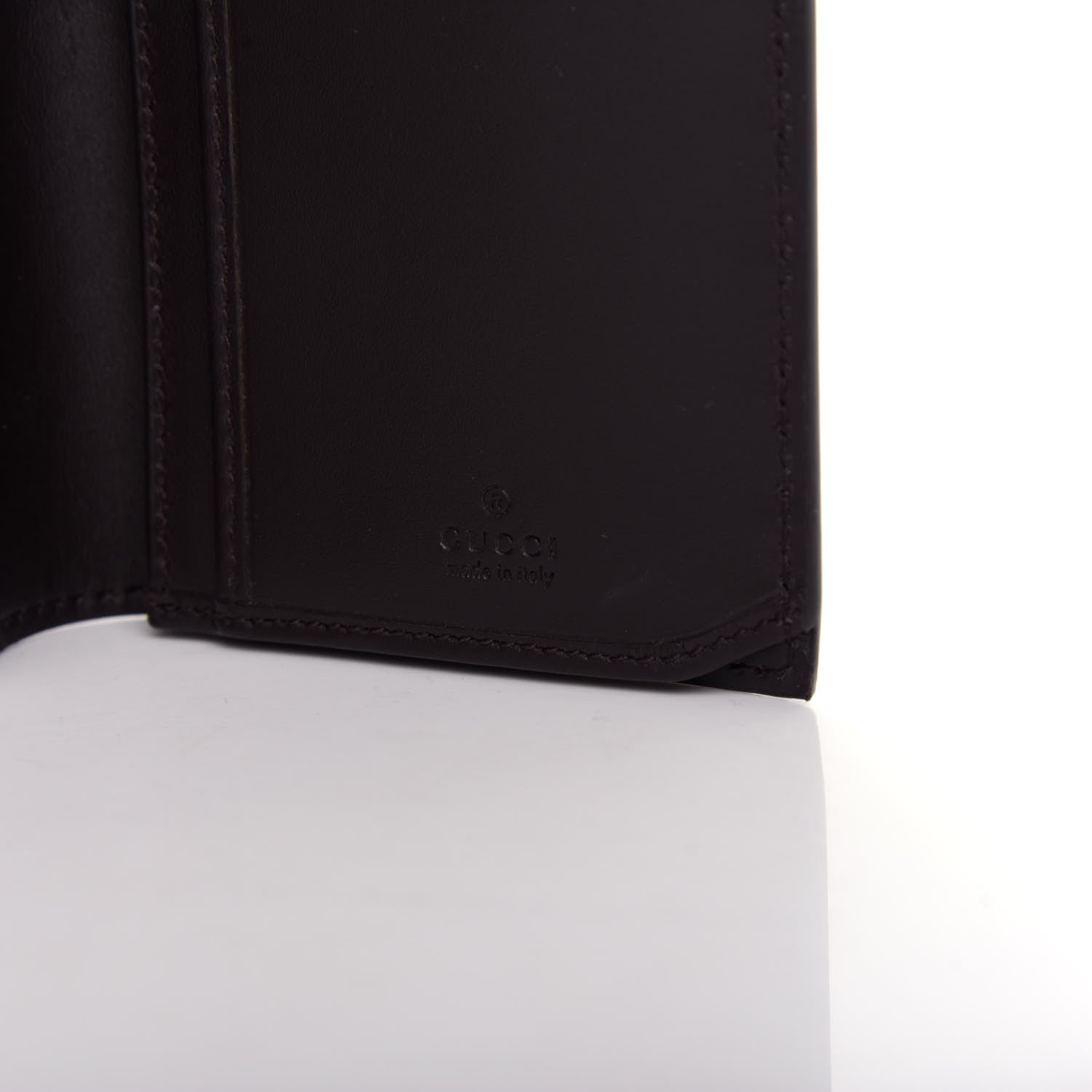 Gucci GG Supreme Monogram Selleria Calfskin Web New Web Long Wallet Beige Ebony Cocoa 6 of 7