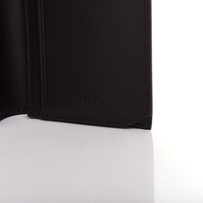Gucci GG Supreme Monogram Selleria Calfskin Web New Web Long Wallet Beige Ebony Cocoa 6 of 7