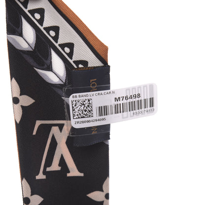 Louis Vuitton Silk Monogram Crafty Bandeau Caramel Black 2 of 4