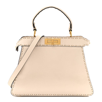 Fendi Cuoio Romano Selleria Chamois Medium Peekaboo I SEE U Satchel White 1 of 19