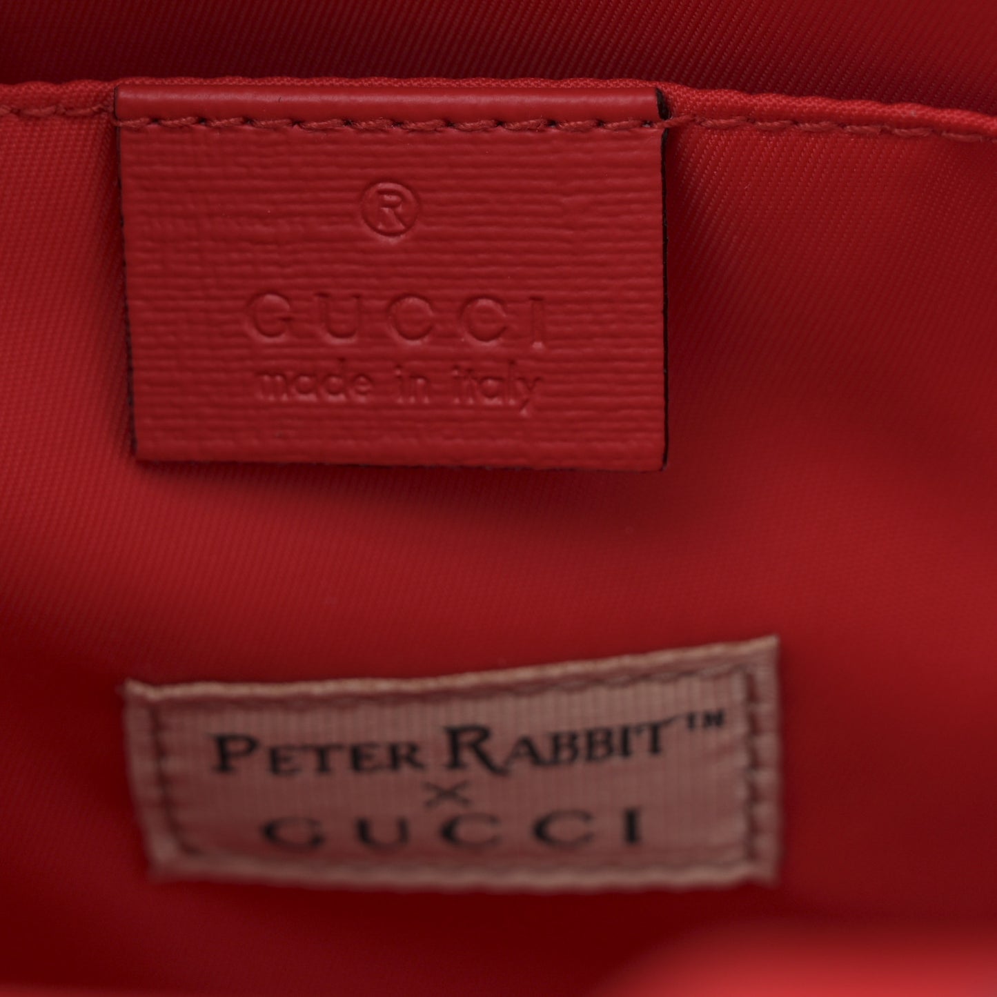 X Peter Rabbit GG Supreme Monogram Rabbit Apple Childrens Tote Beige Ebony Multicolor Bright Hibiscus