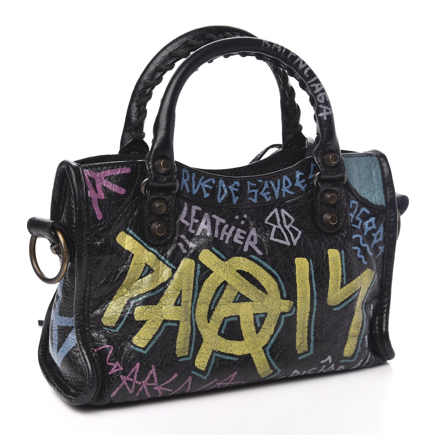 Agneau Arena Graffiti All Over Classic Hardware Mini City Black Multicolor