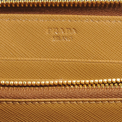 Prada Saffiano Zip Around Wallet Caramel 6 of 8