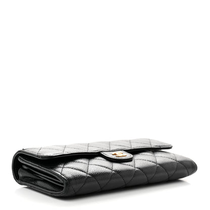 Chanel Caviar Quilted Large Gusset Flap Wallet Black 4 of 11
