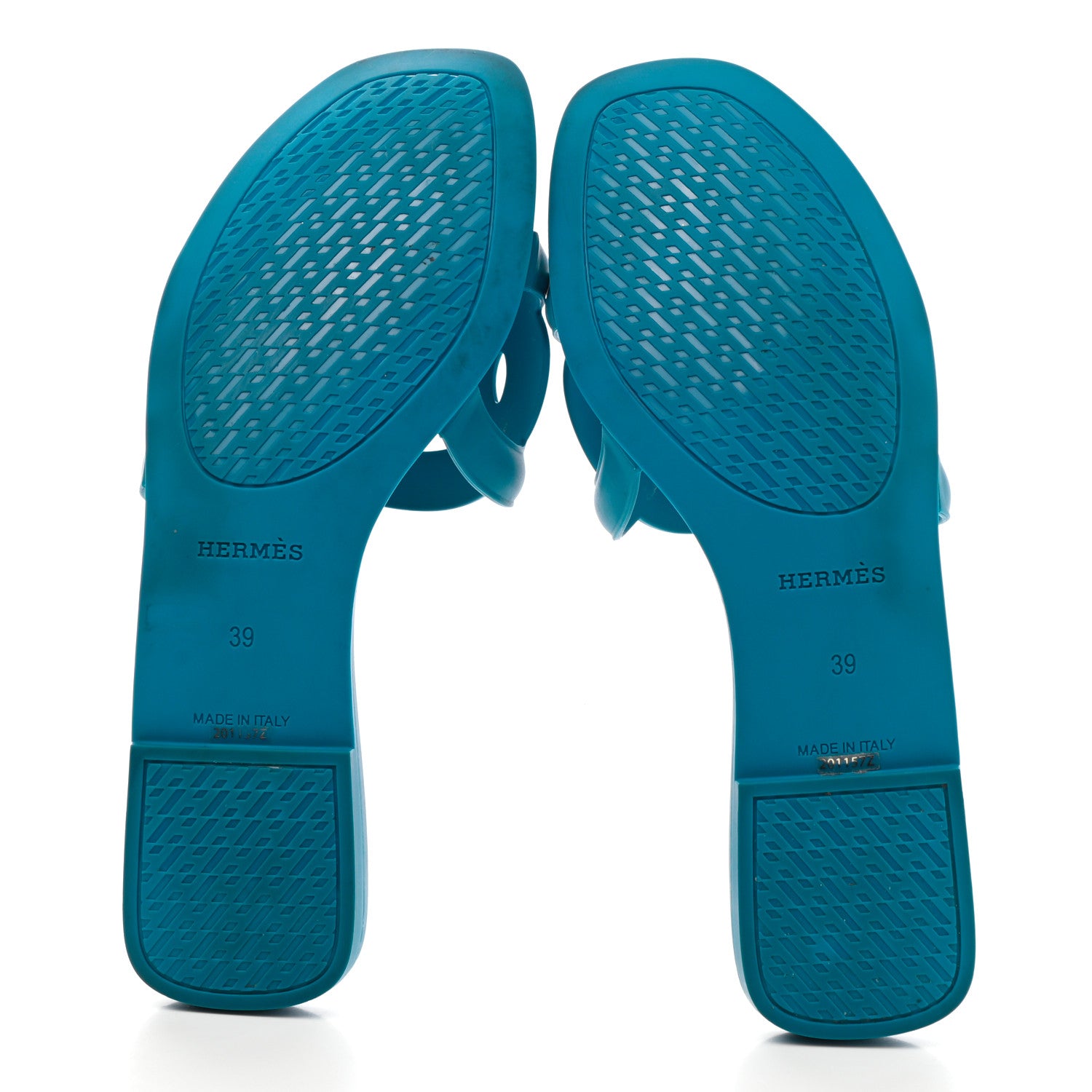 Hermes Rubber Aloha Sandals 39 Bleu Vif 5 of 10
