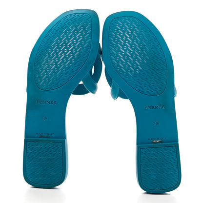 Hermes Rubber Aloha Sandals 39 Bleu Vif 5 of 10