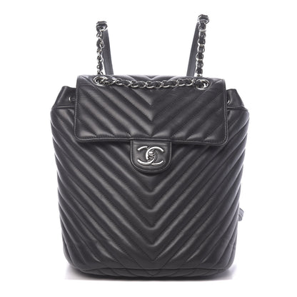 Chanel Lambskin Chevron Quilted Small Urban Spirit Backpack Black 1 of 9