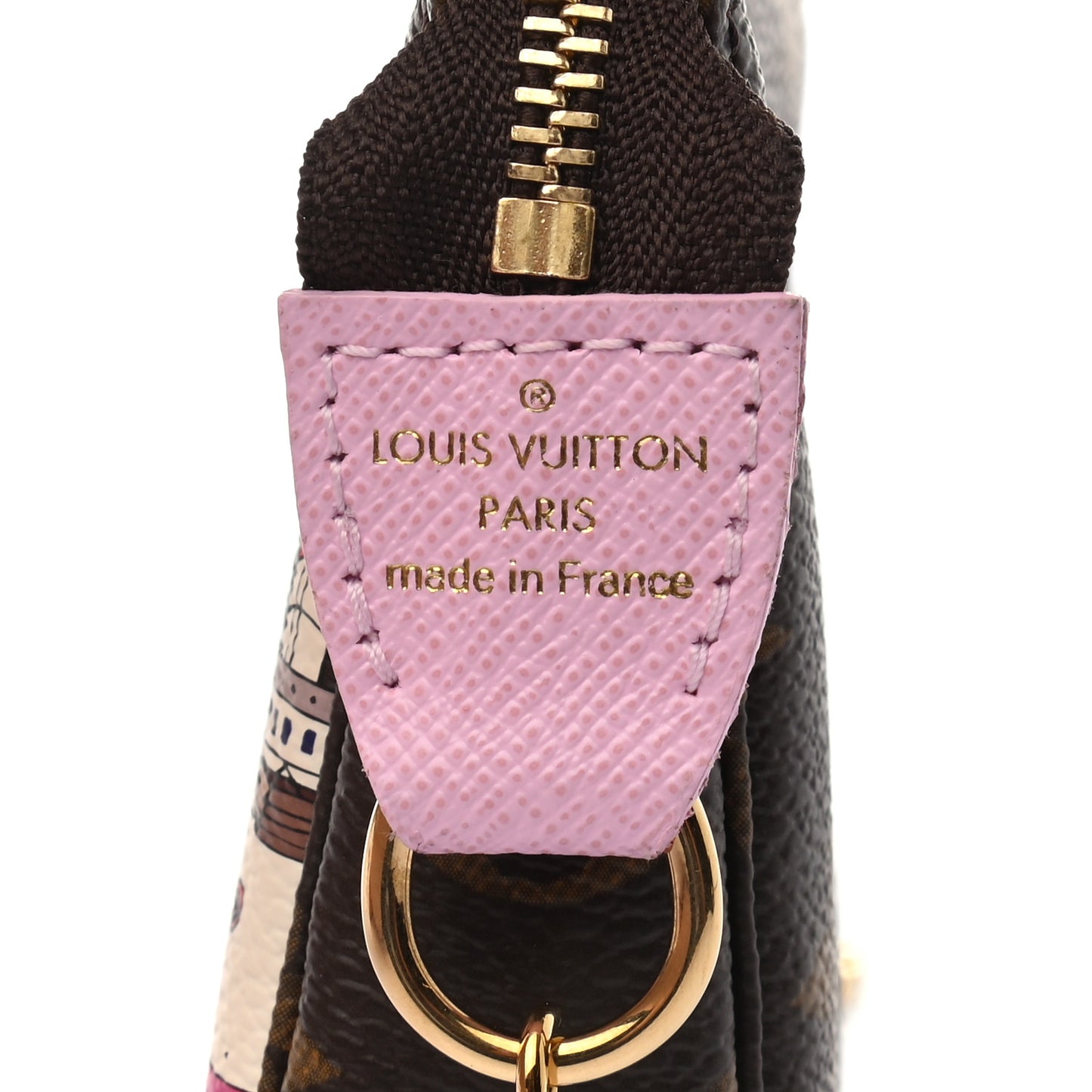 Monogram 2016 Christmas Animation Mini Pochette Accessories Rose Ballerine