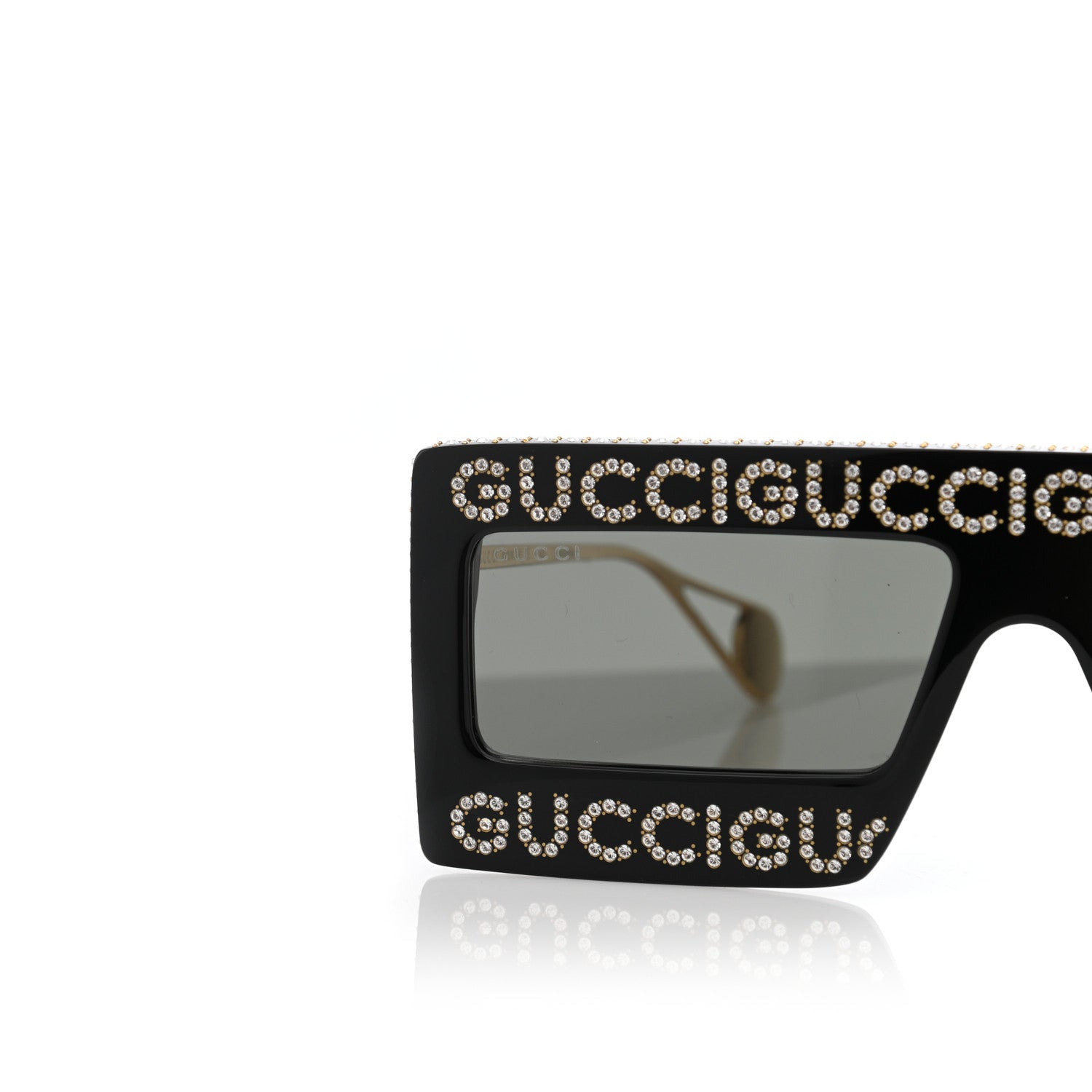 Gucci Acetate Crystal Mask-Frame Sunglasses GG0431S Black 13 of 14
