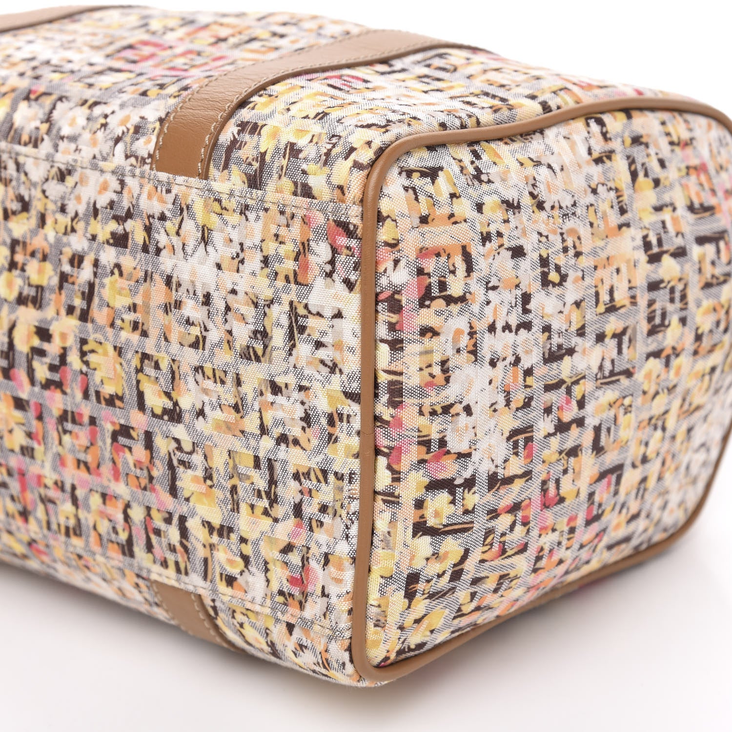 Fendi Zucchino Vitello Floral Forever Boston Pesca Giallo Saddler 9 of 10
