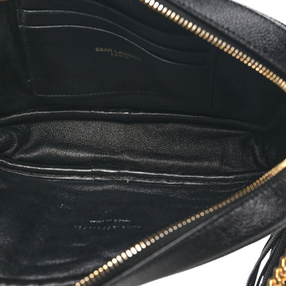Saint Laurent Grain De Poudre Matelasse Monogram Mini Lou Camera Bag Black 5 of 10