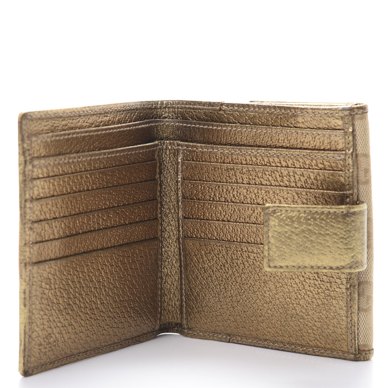 Gucci Monogram Princy Compact French Flap Wallet Gold 5 of 13