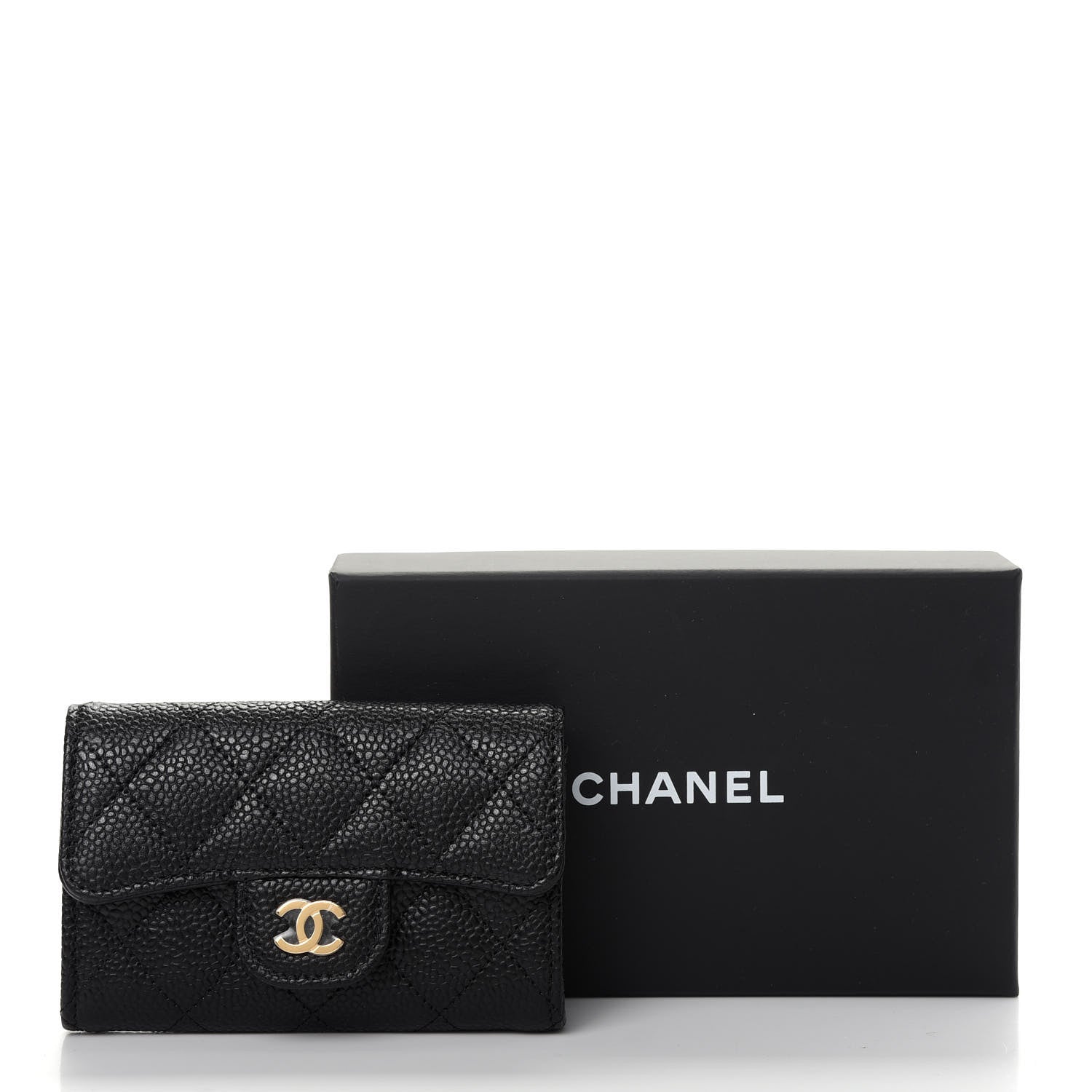 Chanel Caviar Quilted Flap Card Holder Wallet Black 9 of 9