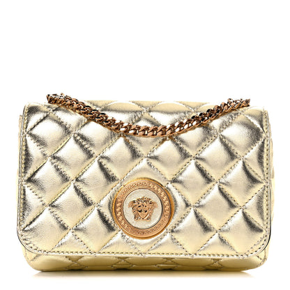 Versace Metallic Nappa Quilted Small Medusa Chain Crossbody Gold 1 of 10