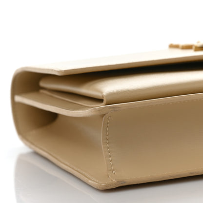 Saint Laurent Smooth Calfskin Medium Monogram Sunset Satchel Beige 6 of 7