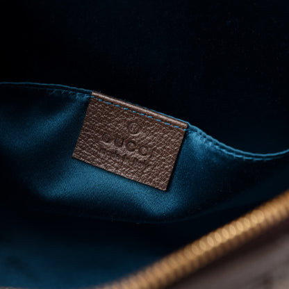 Gucci GG Supreme Monogram Textured Dollar Calfskin Web Small Ophidia Dome Shoulder Bag Beige Ebony New Acero 6 of 12