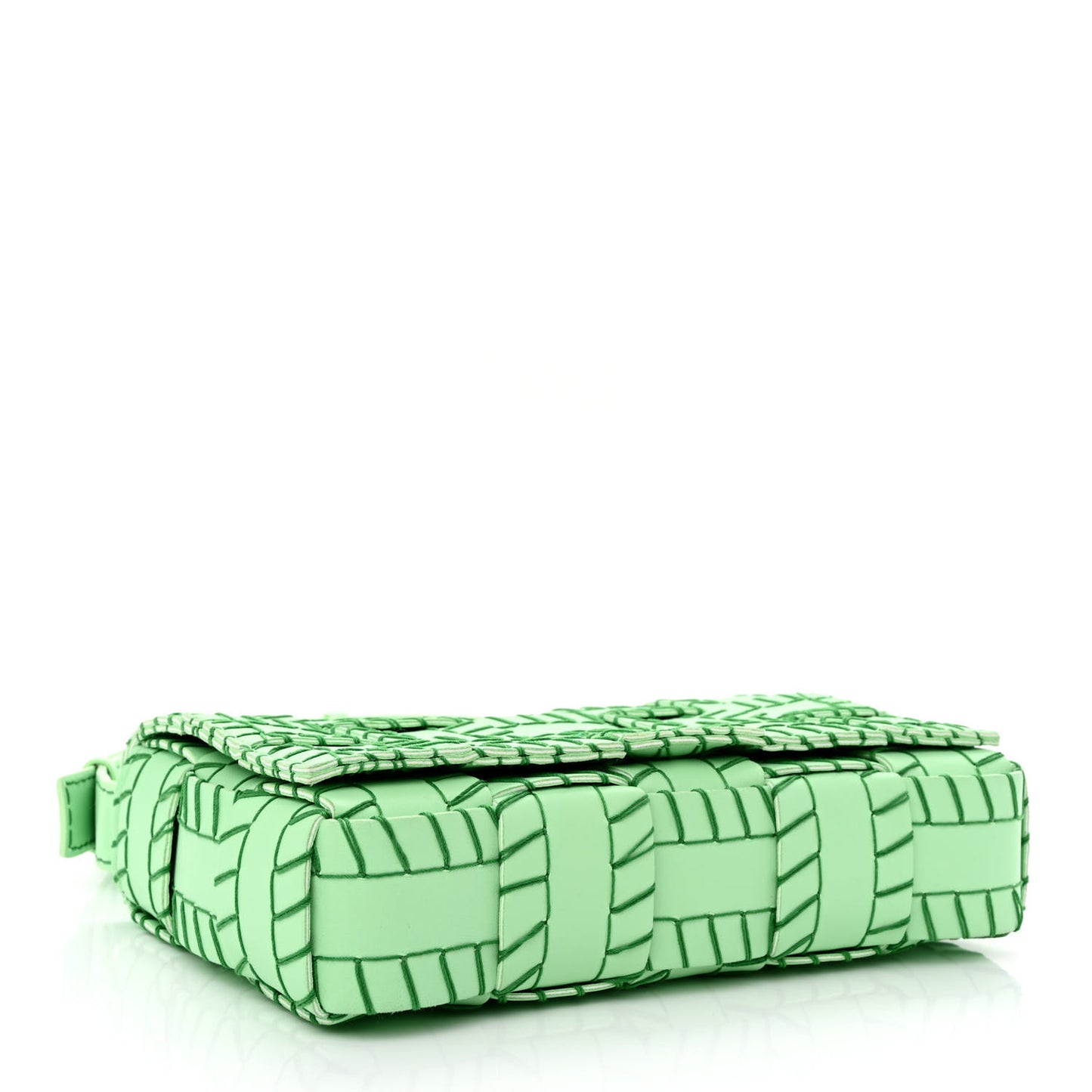 Nappa Maxi Intrecciato Overlock Stitched Cassette Crossbody Bag Parakeet