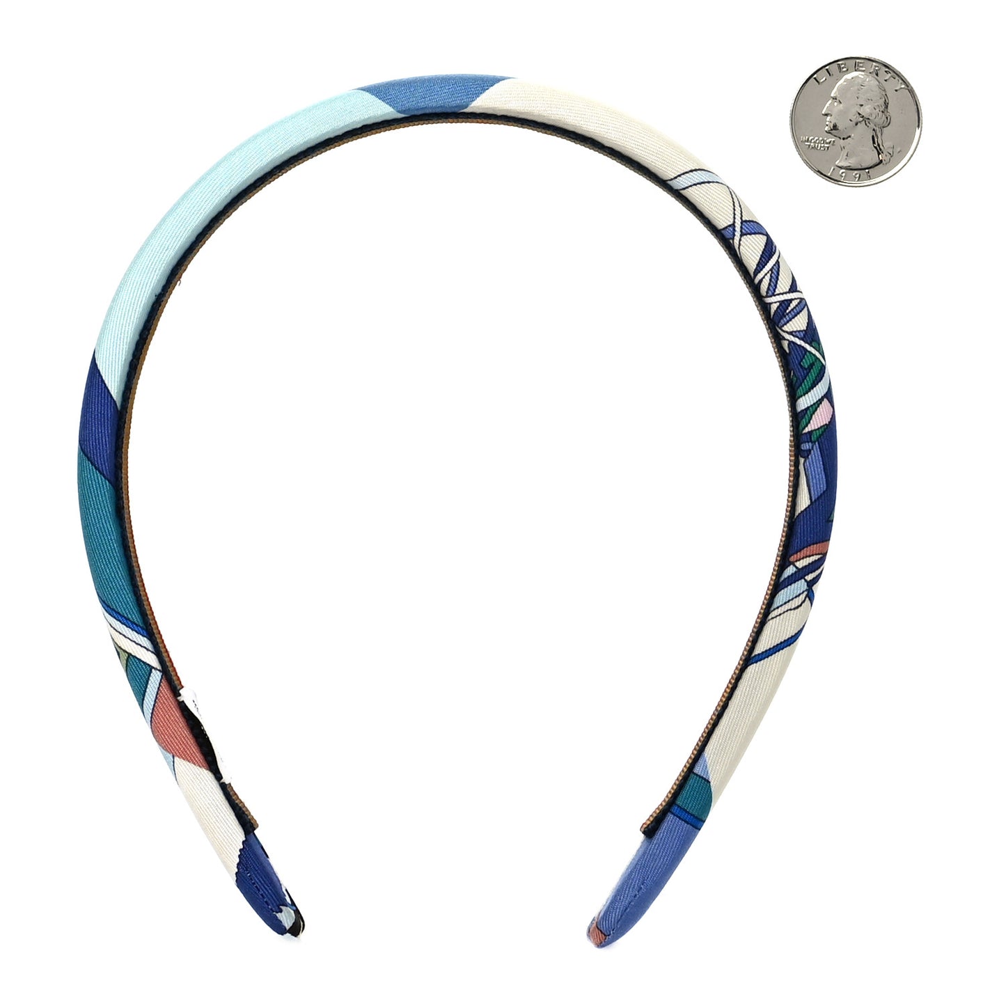 Silk Twill Voitures Exquises Elsa Headband Blue Jean
