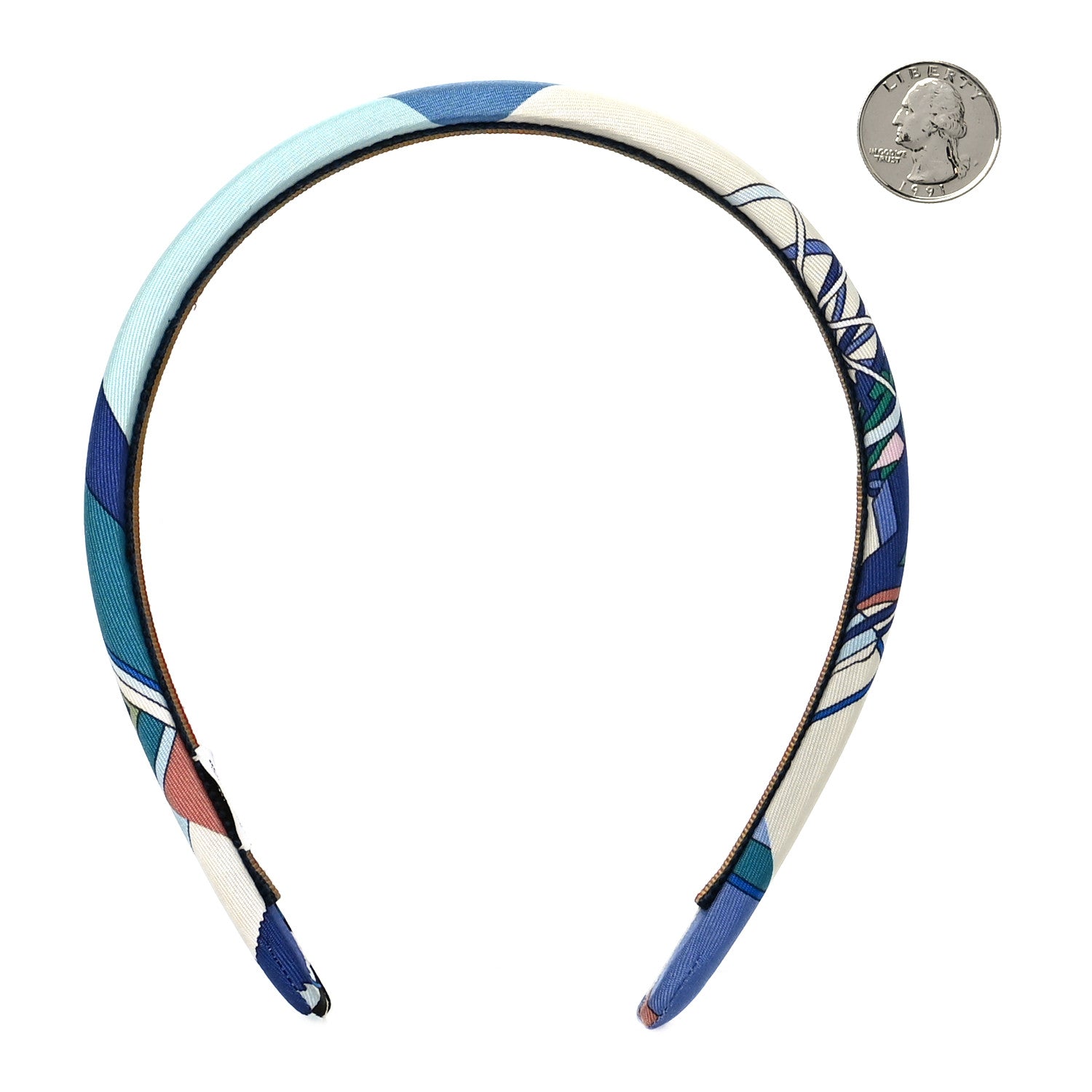 Hermes Silk Twill Voitures Exquises Elsa Headband Blue Jean 2 of 4