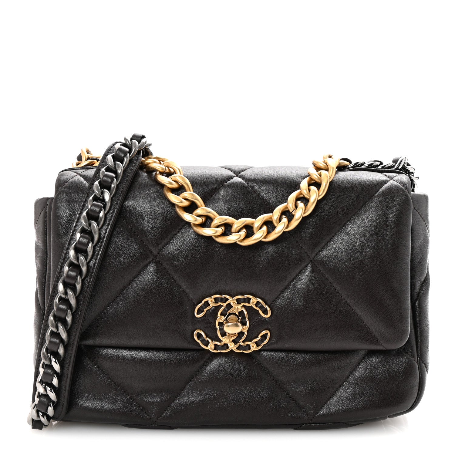 Chanel Lambskin Quilted Medium Chanel 19 Flap Dark Brown 1 of 10