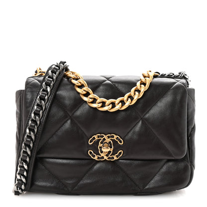 Chanel Lambskin Quilted Medium Chanel 19 Flap Dark Brown 1 of 10