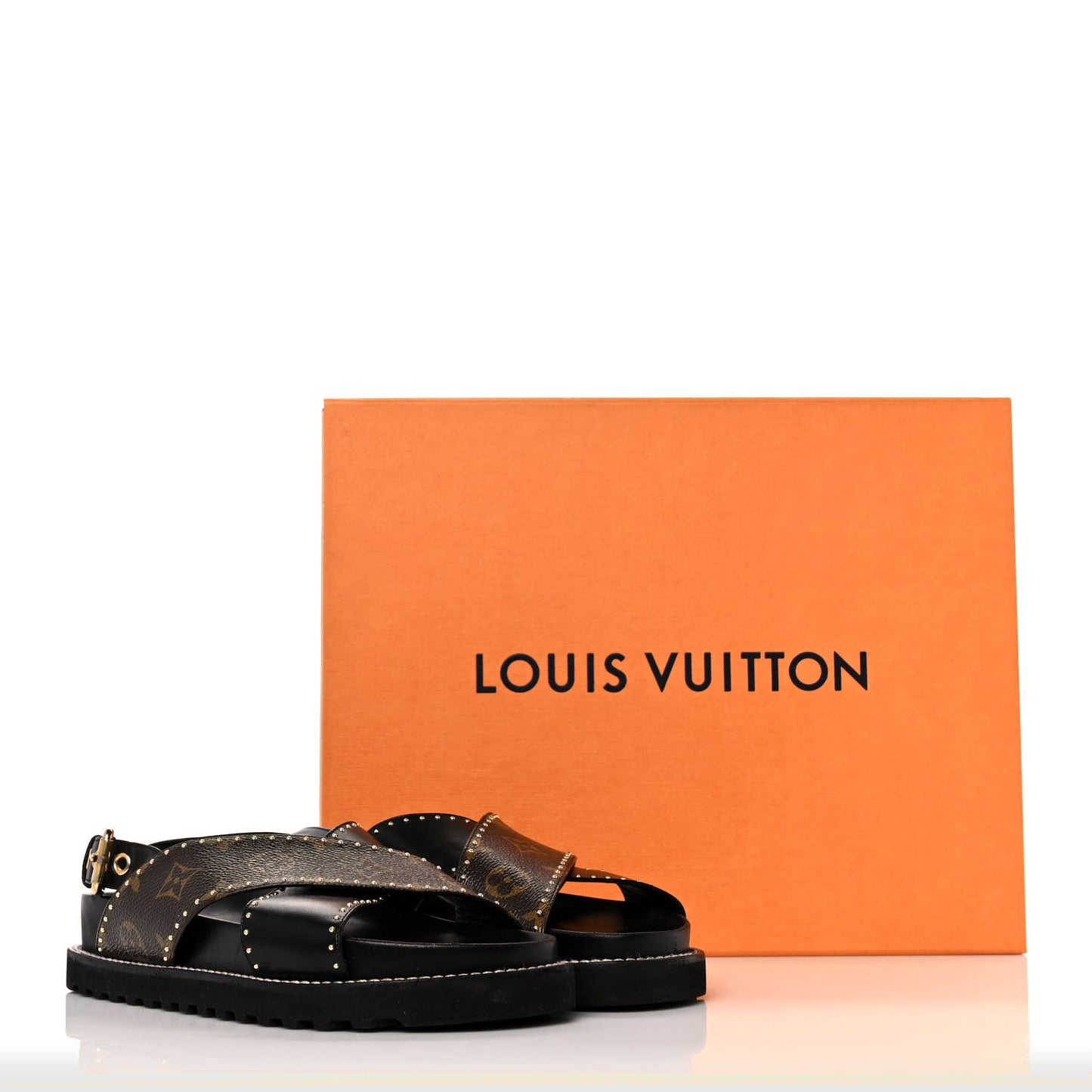 Monogram Paseo Flat Comfort Sandals 38 Black