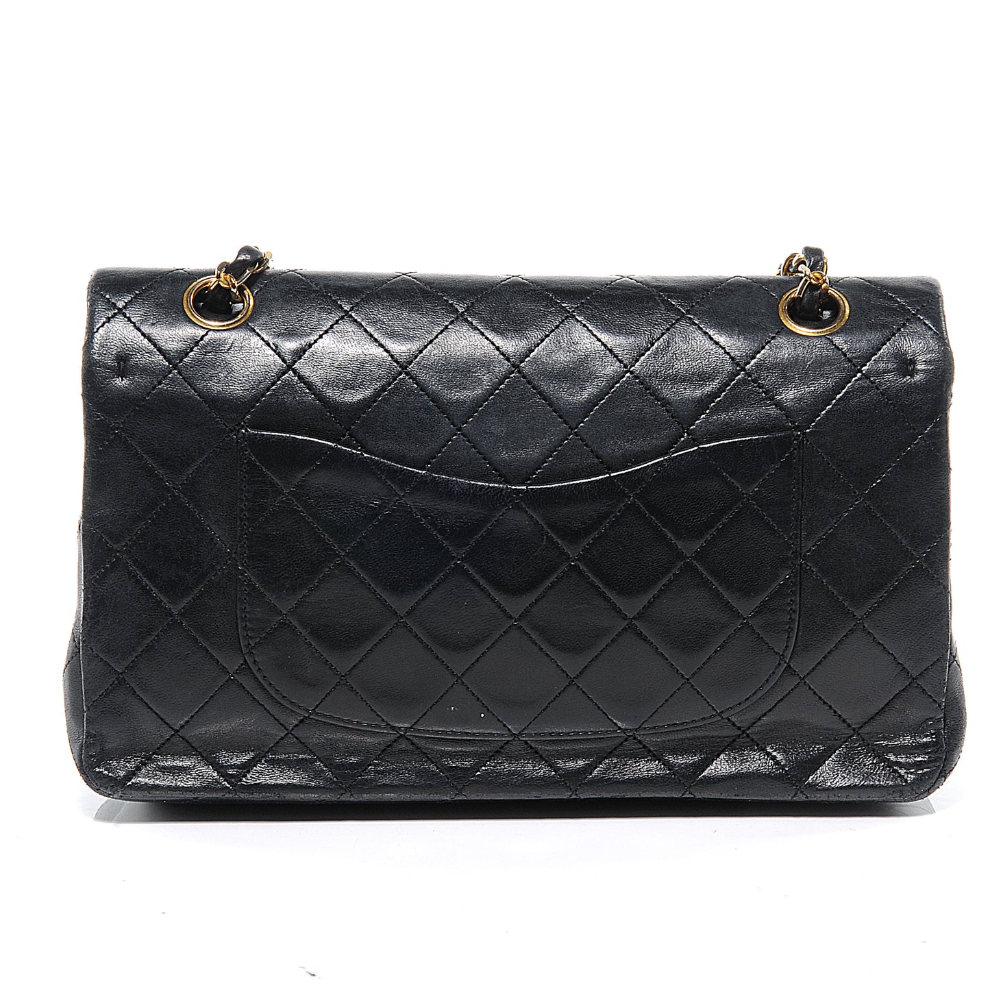 Lambskin Medium Double Flap Black