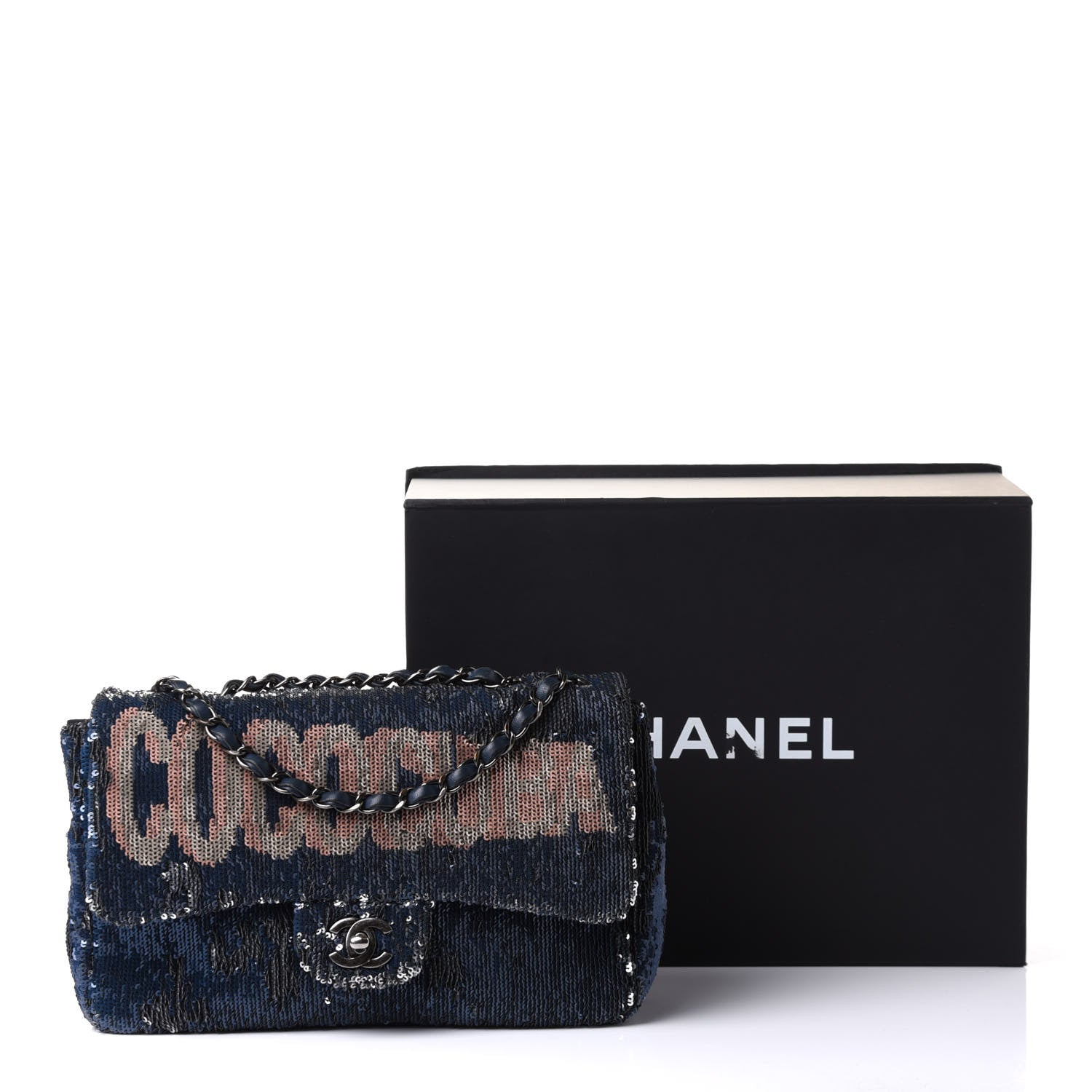 Chanel Sequin Medium Coco Cuba Single Flap Blue 11 of 11