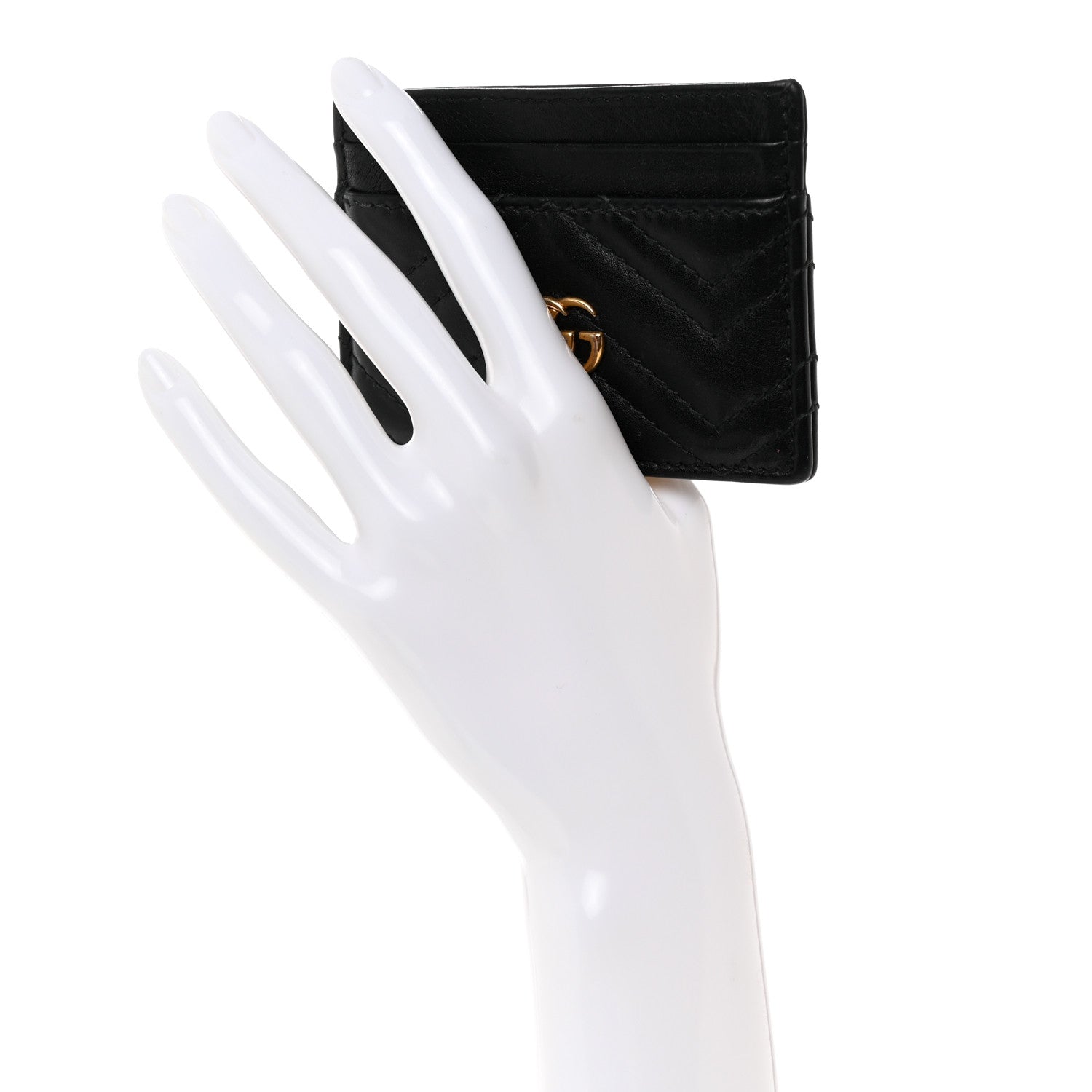 Gucci Calfskin Matelasse GG Marmont Card Holder Black 2 of 6