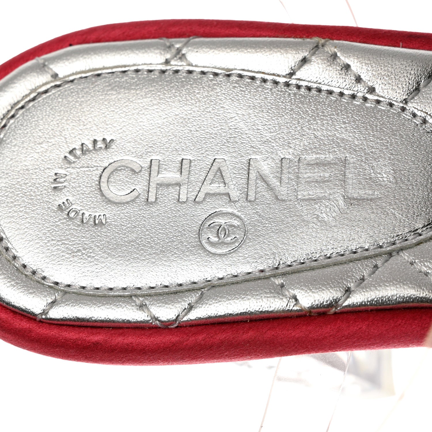 Chanel PVC Studded Grosgrain Cap Toe Pumps 37.5 Transparent Dark Pink 6 of 7