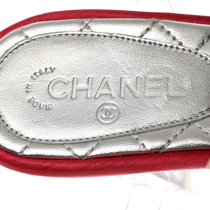 Chanel PVC Studded Grosgrain Cap Toe Pumps 37.5 Transparent Dark Pink 6 of 7