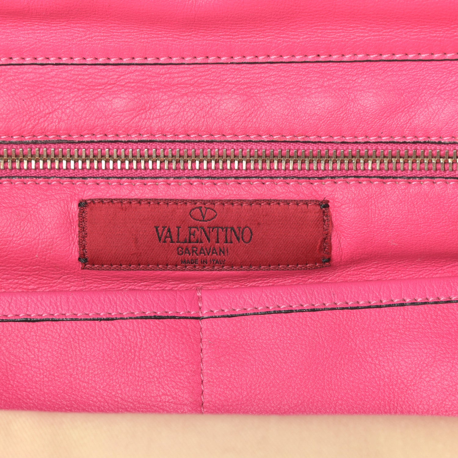 Valentino Garavani Vitello Monochrome Medium Rockstud Tote Pop Fuxia 6 of 10