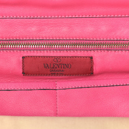 Valentino Garavani Vitello Monochrome Medium Rockstud Tote Pop Fuxia 6 of 10