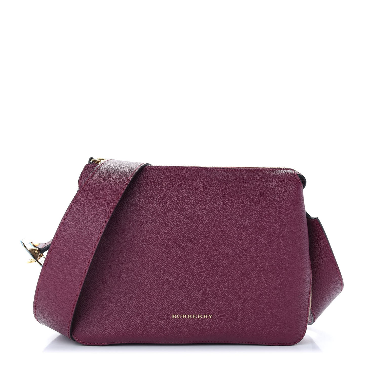 Soft Grain Calfskin House Check Small Helmsley Crossbody Dark Plum