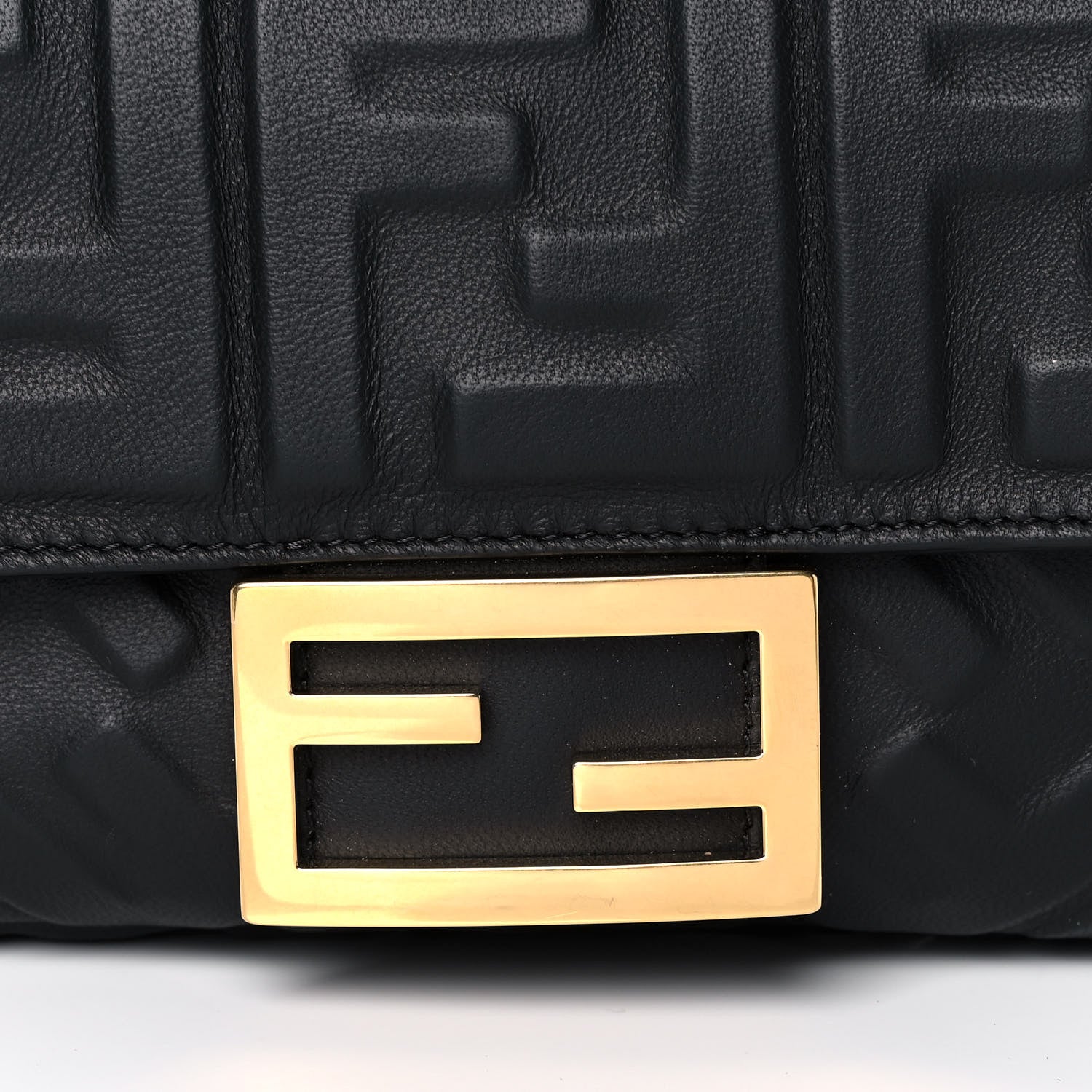 Fendi Nappa FF 1974 Embossed Mini Baguette Black 10 of 15