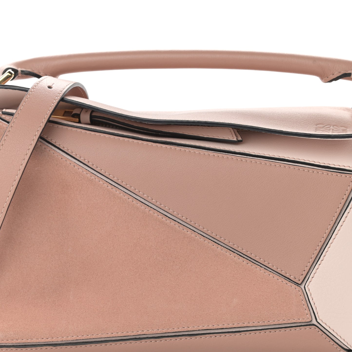 Calfskin Suede Small Puzzle Bag Blush