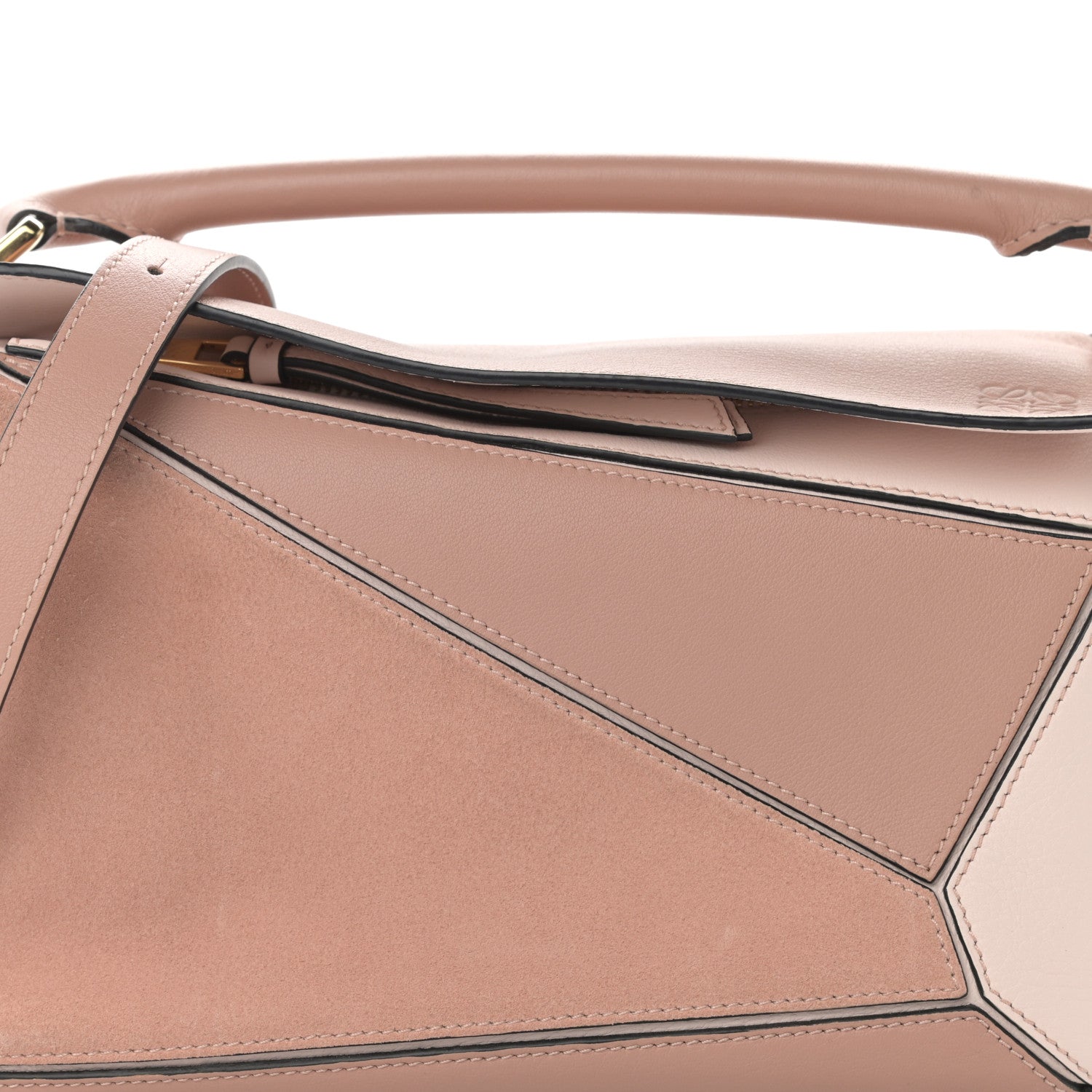 Loewe Calfskin Suede Small Puzzle Bag Blush 8 of 11