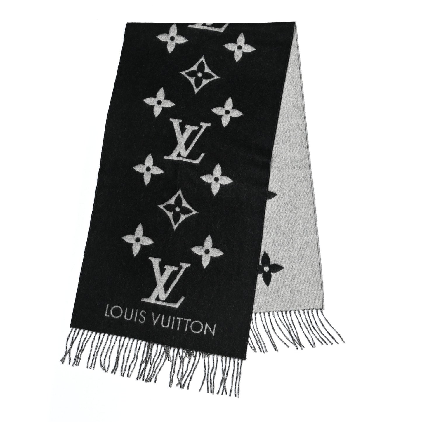 Cashmere Monogram Reykjavik Scarf Black