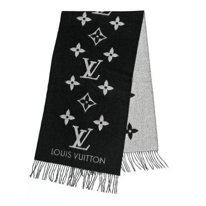 Louis Vuitton Cashmere Monogram Reykjavik Scarf Black 2 of 5